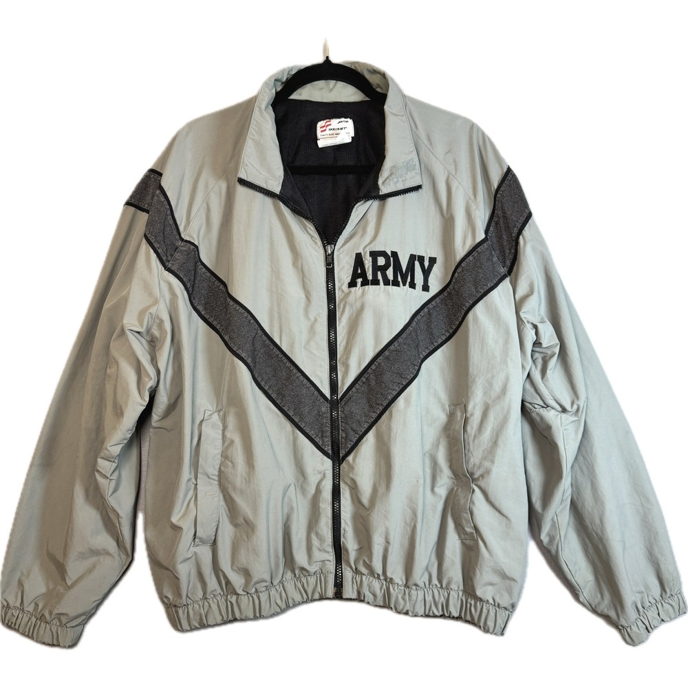 Vintage 1999 SKILCRAFT US Army IPFU Jacket Men's Medium Regular Gray Windbreaker